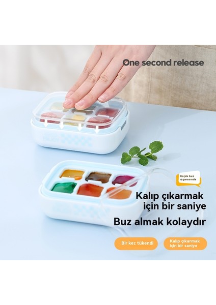 Yaz 6 Kare Preslenmiş Ev Tipi Buz Kutusu Kapaklı (Yurt Dışından)