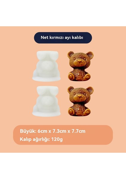 Sevimli Üç Boyutlu Silikon Ayı Buz Küpü Kalıp (Yurt Dışından)