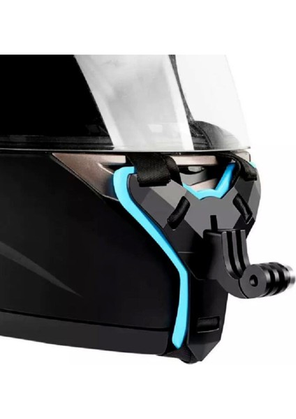 Gopro Uyumlu Kask Çene Bağlantı Kayışı Mavi