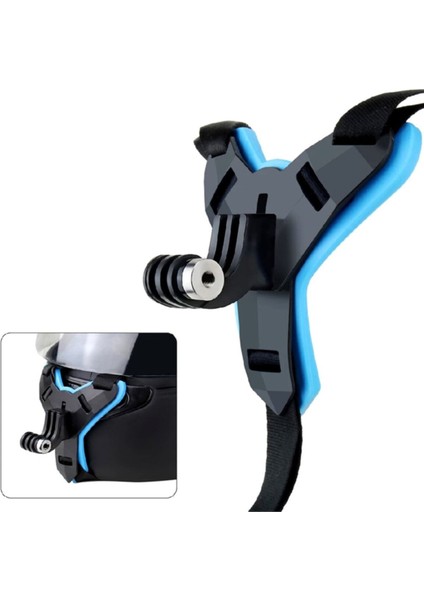 Gopro Uyumlu Kask Çene Bağlantı Kayışı Mavi fiyatları