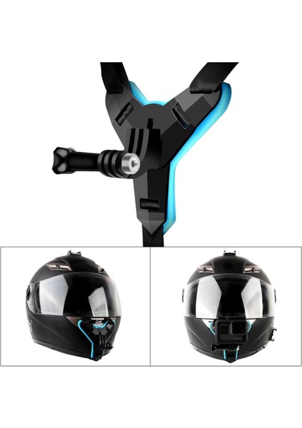 Gopro Uyumlu Kask Çene Bağlantı Kayışı Mavi modelleri