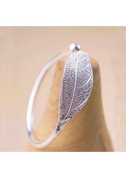 Yaprak Manşet Açık Parantez Bilezik Kadın Vintage Gümüş Jewry Lüks Bilezik (Yurt Dışından) modelleri