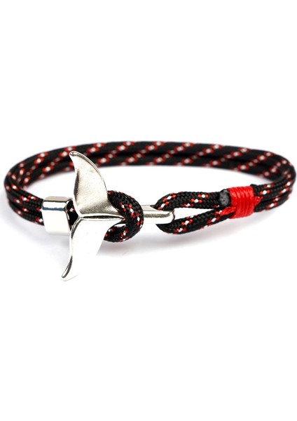 Balina Kuyruğu Çapa Charm Denizcilik Survival Halat Zincir Braketleri Siyah Kırmızı (Yurt Dışından) modelleri