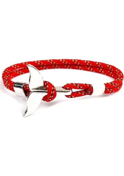 Balina Kuyruğu Çapa Charm Denizcilik Hayatta Kalma Halat Zincir Braketleri Kırmızı (Yurt Dışından)