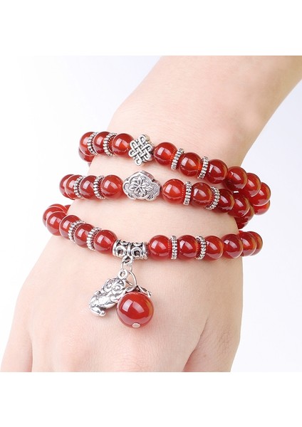 Moda Takı Aksesuar Garnet Boncuklu Bilezik (Yurt Dışından)