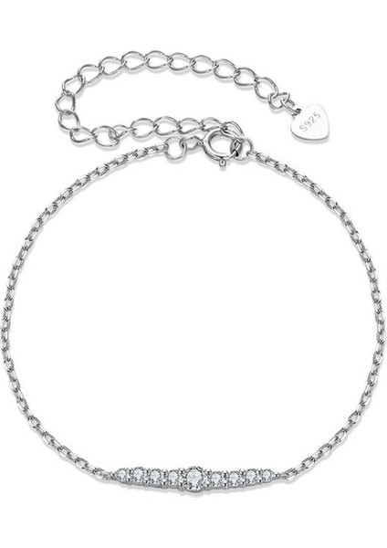 S925 Gümüş Platin Kaplama Ince Flaş Mozanit Bileklik (Yurt Dışından) fiyatları