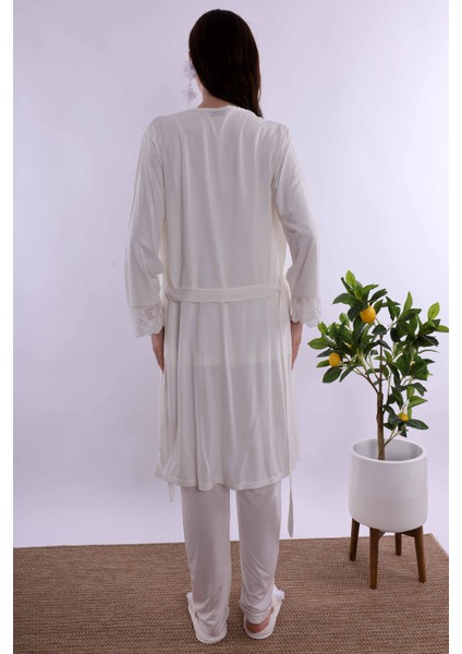 Kahverengi Sabahlıklı Hamile Lohusa Pijama Takımı BYL224012 modelleri