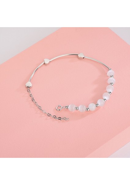 S925 Ayar Gümüş Kristal Opal Bilezik Aşk Bilezik (Yurt Dışından)