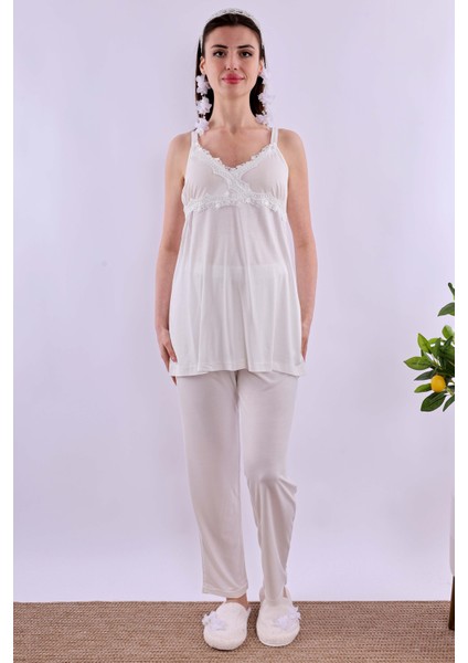 Ekru Hamile Lohusa Pijama Takımı BYL290322