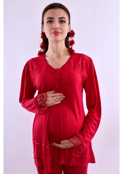 Mavi Hamile Lohusa Pijama Takımı BYL224222 fırsatları