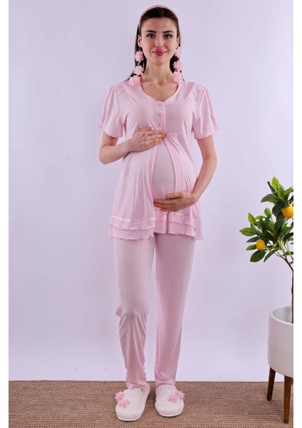 Pembe Hamile Lohusa Pijama Takımı BYL280222