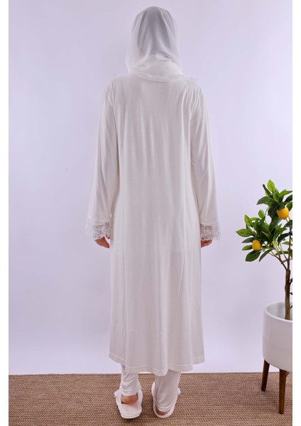 Lacivert Tesettürlü Sabahlıklı Hamile Lohusa Pijama Takımı BYL2T80242 modelleri