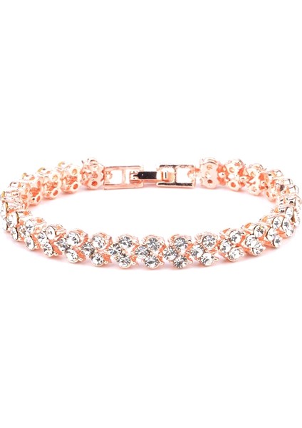 Düğün, Nişan, Annenin Gündüz ve Doğum Günü Hedii Için Yapay Mas Kakma ile Göz Alıcı Kadın Kristal Bilezik, Çap: 5.25 Cm, Çevre: 16.5 cm (Yurt Dışından)