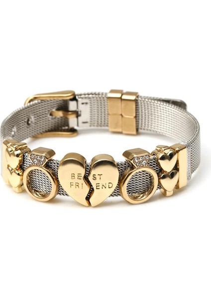 Iki Renkli Dıy Kaleci Braketi Vakumlu Kaplamalı Paslanmaz Çelik Saat Kayışı 10MM Ste Örgü Braketi (Yurt Dışından) fiyatları