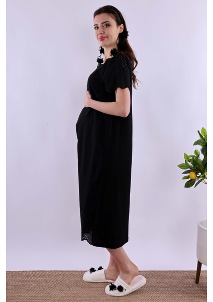 Siyah Fistolu Hamile Lohusa Gecelik BYL290232 fiyatları