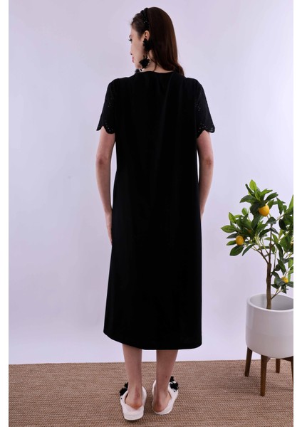 Siyah Fistolu Hamile Lohusa Gecelik BYL290232 modelleri