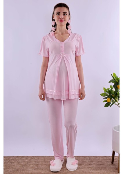 Pembe Hamile Lohusa Pijama Takımı BYL280222