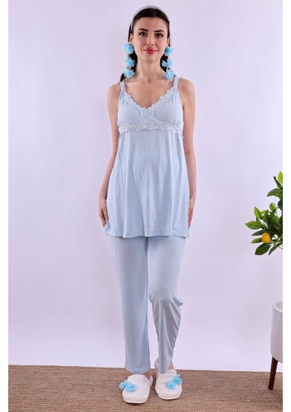 Mavi Hamile Lohusa Pijama Takımı BYL290322