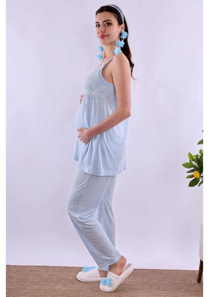 Mavi Hamile Lohusa Pijama Takımı BYL290322