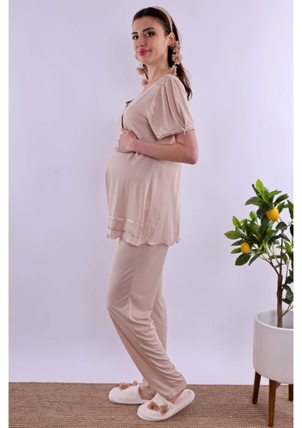 Pembe Hamile Lohusa Pijama Takımı BYL280222