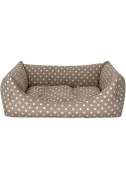 Luxury Pet Comfort Uniform Bej Puantiyeli Kedi ve Köpek Yatağı S 50X60CM - Lisinya 1 Adet