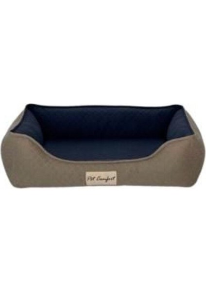 Luxury Pet Comfort Bravo Duo Mirinda Bej-Lacivert Kedi ve Köpek Yatağı S 45X55CM - Lisinya 1 Adet