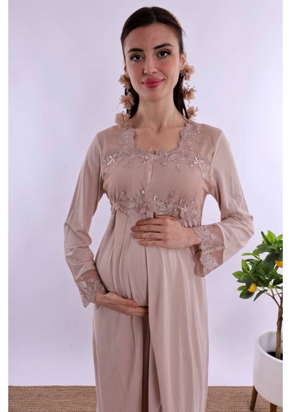 Kahverengi Hamile Lohusa Gecelik BYL224042 fiyatları