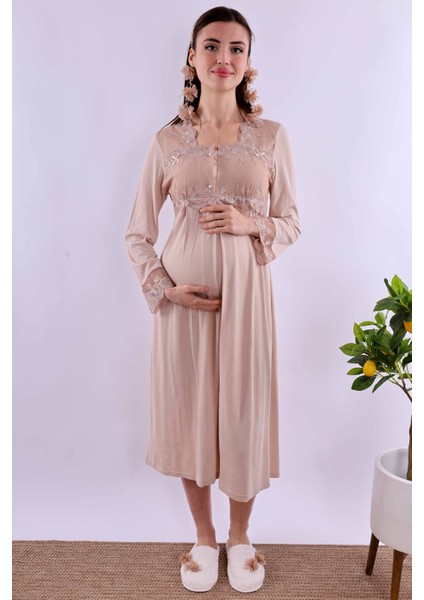 Kahverengi Hamile Lohusa Gecelik BYL224042 fırsatları