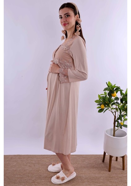 Kahverengi Hamile Lohusa Gecelik BYL224042 indirimleri