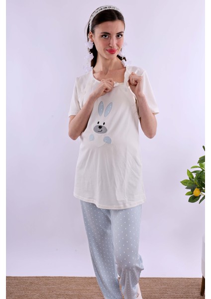 Mavi Hamile Lohusa Pijama Takımı BYL220742 fırsatları