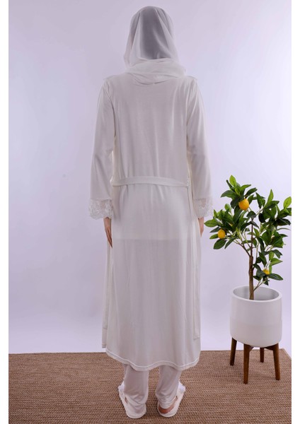Lacivert Tesettürlü Uzun Sabahlıklı Hamile Lohusa Pijama Takımı BYL2T24072 modelleri