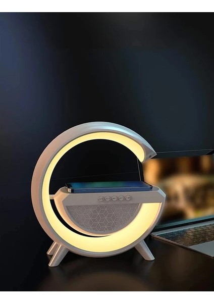 Akıllı Gece Lambası Speaker Bluetooth Hoparlör Kablosuz Şarj Rgb Masa Lambası Yatak Odası Dekor 3in1