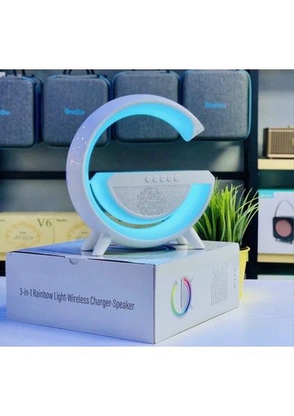 Akıllı Gece Lambası Speaker Bluetooth Hoparlör Kablosuz Şarj Rgb Masa Lambası Yatak Odası Dekor 3in1