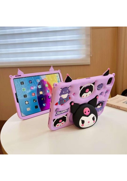 Apple iPad 10.2 8.nesil Kılıf Çocuklar Için Eğlenceli Standlı Elegance Kuromi Kapak