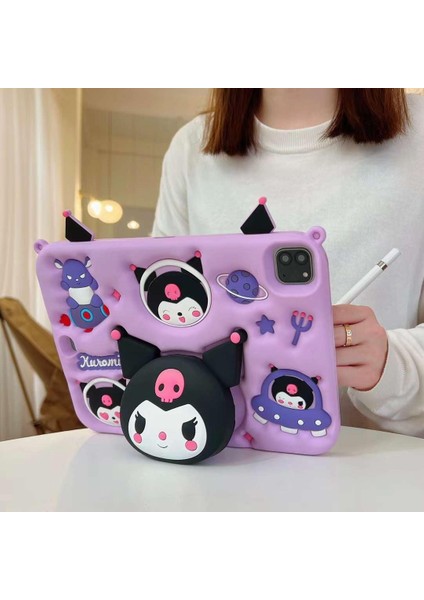 Apple iPad Pro 11 3.nesil 2021 Kılıf Çocuklar Için Eğlenceli Standlı Elegance Kuromi Kapak