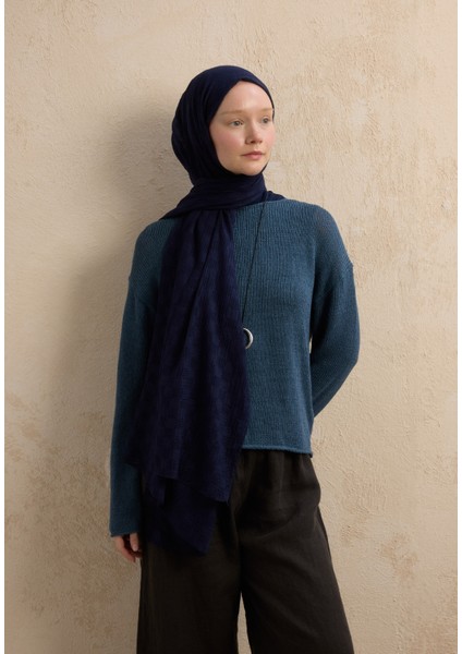 Modal Damalı Şal Lacivert fiyatları