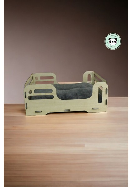 Luxury Kedi Yatağı Ahşap Açık Meşe Renk Model 4 1 Adet