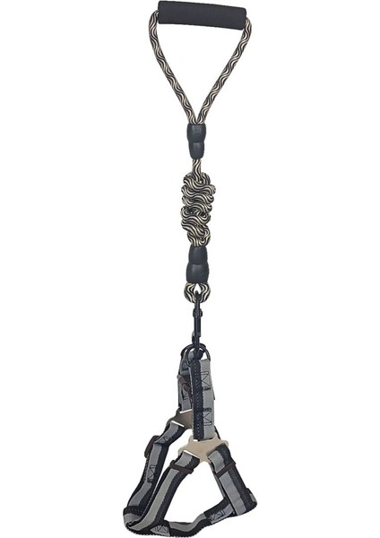 Luxury Fırsat Byr Köpek Göğüs Tasma Seti Dalga Desenli 1.5 Cm*35-48 cm Siyah-Beyaz Yeni 1 Adet
