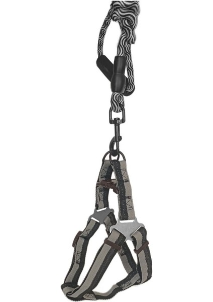 Luxury Fırsat Byr Köpek Göğüs Tasma Seti Dalga Desenli 1.5 Cm*35-48 cm Siyah-Beyaz Yeni 1 Adet