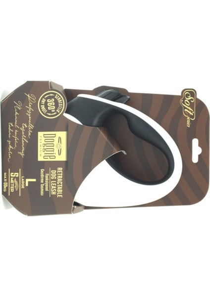 Luxury Doggie Soft Seri Otomatik Makaralı Gezdirme Tasması 50 kg / 5 M Siyah 1 Adet