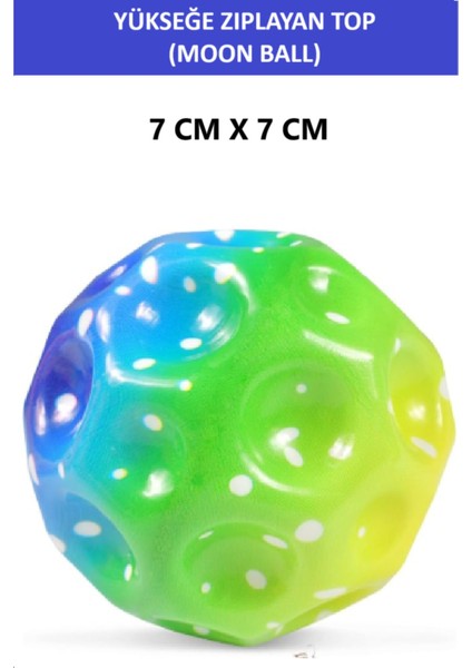 Luxury Moon Ball (Yükseğe Zıplayan Top) - 7 cm - Süper Eğlenceli Uzay Topu-Desenli - Space Ball Bouncy Ball 1 Adet