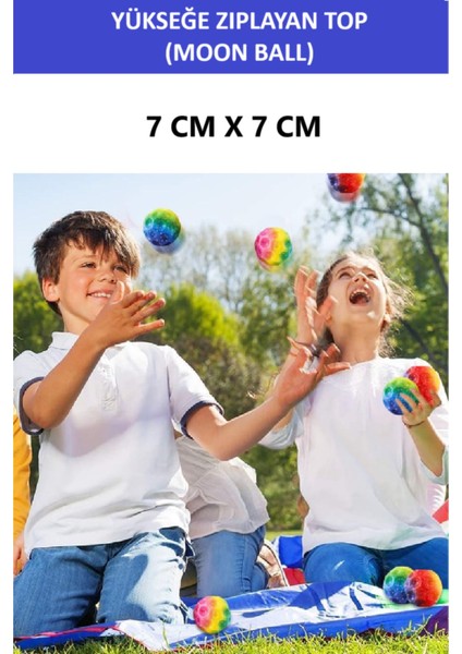 Luxury Moon Ball (Yükseğe Zıplayan Top) - 7 cm - Süper Eğlenceli Uzay Topu-Desenli - Space Ball Bouncy Ball 1 Adet