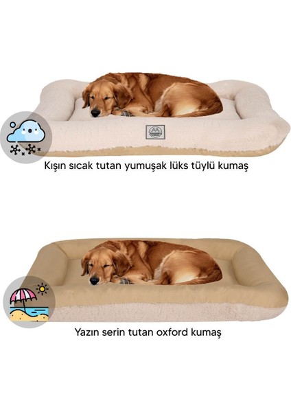 Luxury Sally, %100 Su Geçirmez Alezli, Çift Taraflı, Dört Mevsim Kullanılabilen Kedi ve Köpek Yatağı 1 Adet