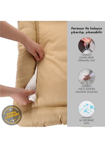 Luxury Sally, %100 Su Geçirmez Alezli, Çift Taraflı, Dört Mevsim Kullanılabilen Kedi ve Köpek Yatağı 1 Adet