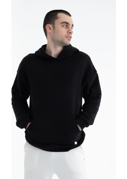 Basic Pamuklu Kapüşonlu Sweatshirt