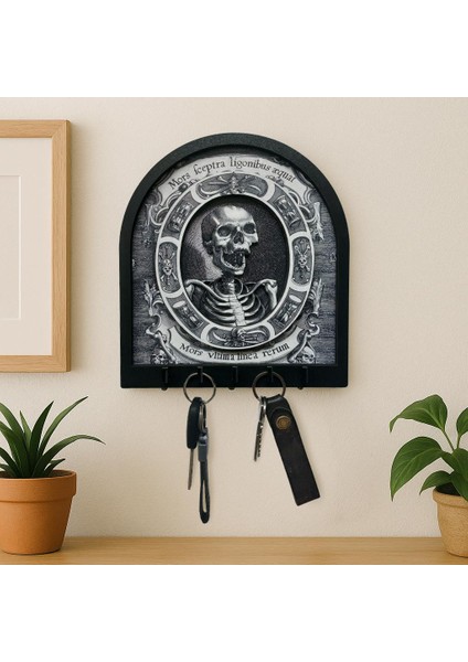Memento Mori Gotik Iskelet Temalı Boyutlu Anahtar Askılık Duvar Dekor