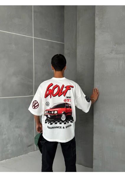 Golf Gtı Baskılı Oversize Unisex T-Shirt