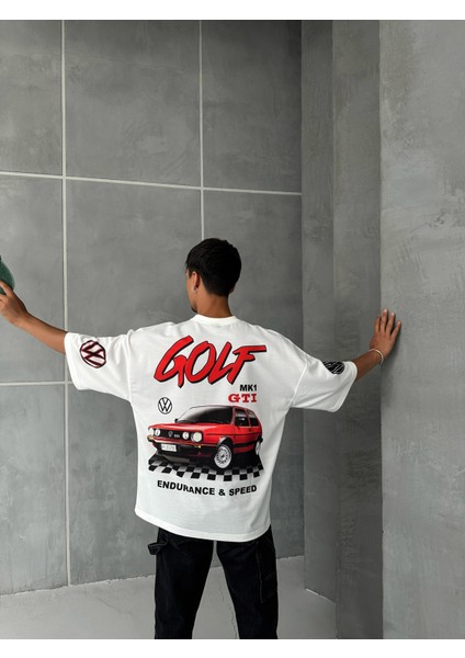 Golf Gtı Baskılı Oversize Unisex T-Shirt modelleri