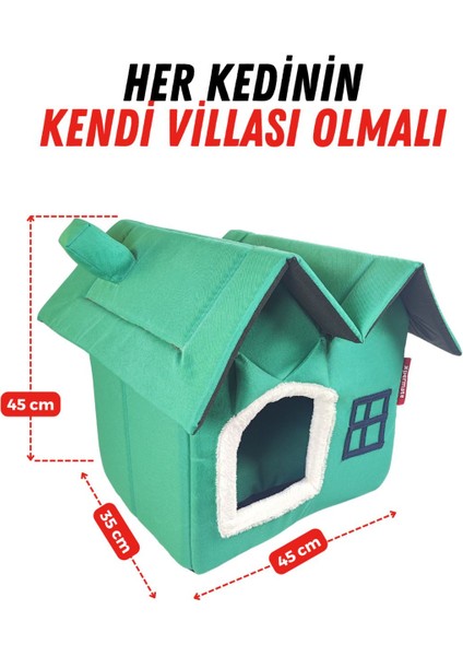 Luxury Kedi Evi Kedi Villası Kedi Kulübesi Kedi Evleri Turkuaz Petvılla 1 Adet modelleri