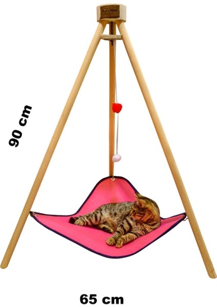 Luxury Piramit Kedi Yatağı Hamağı Evi Ahşap Tripod Evcil Hayvan Hamak Salıncak Köpek Yatağı Kedi Tırmalama 1 Adet